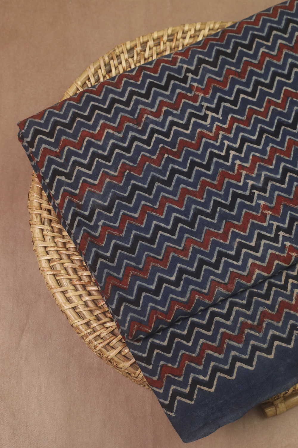 Indigo Ajrak Cotton Fabric - Image 2