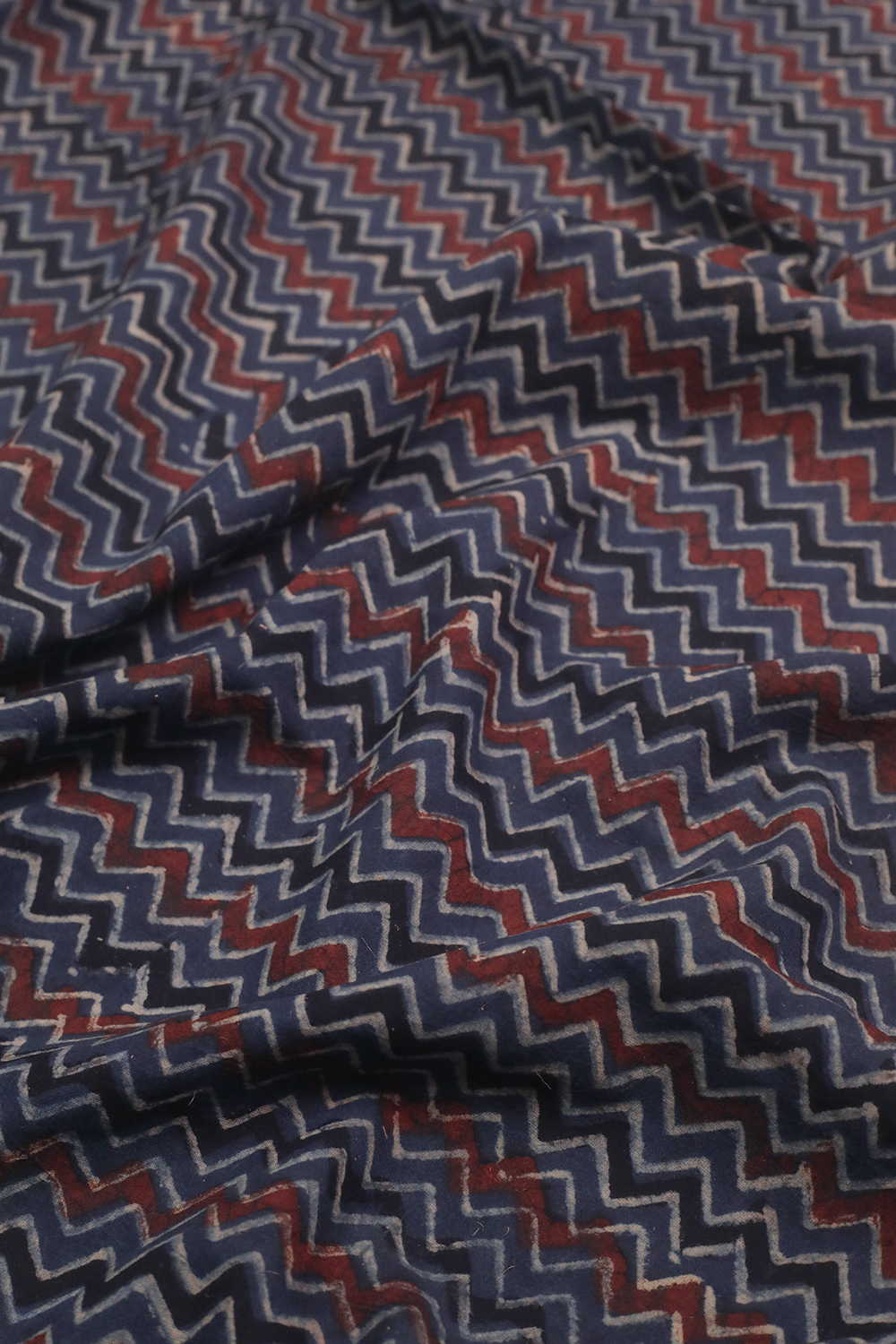 Indigo Ajrak Cotton Fabric - Image 3