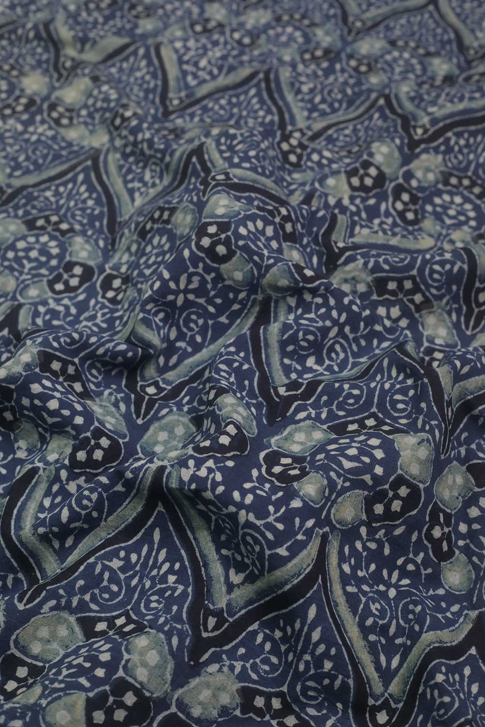 Indigo Ajrak Cotton Fabric - Image 3