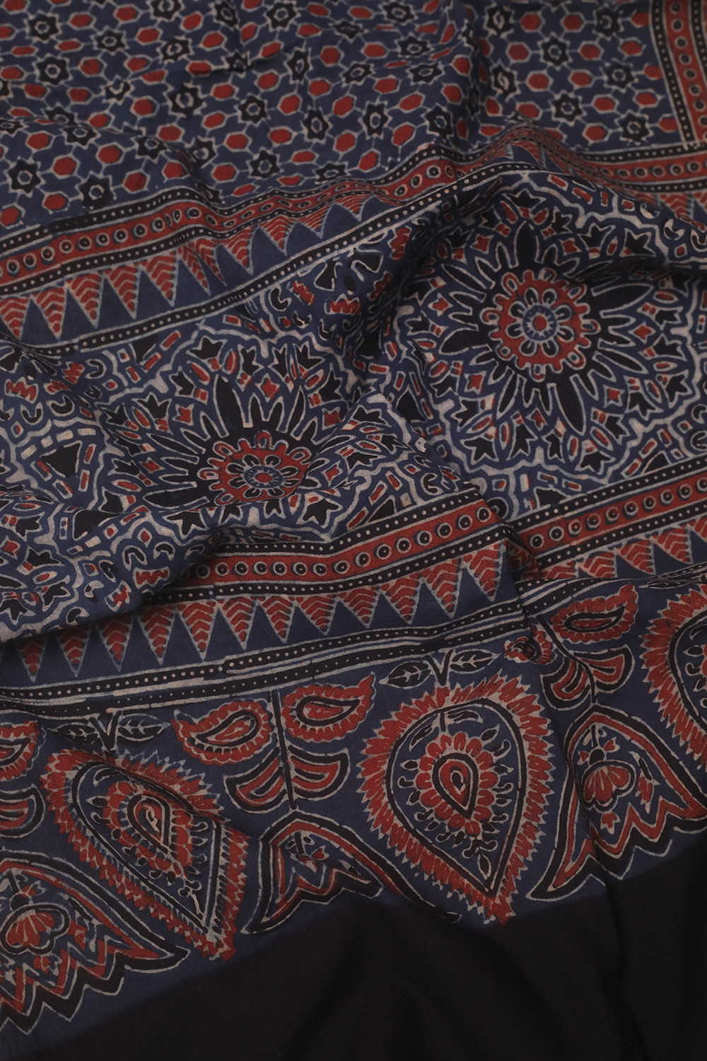Indigo Patterend Ajrak Cotton Stole - Image 3