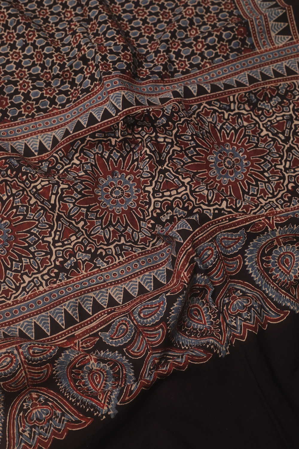 Dense Pattern Ajrak Cotton Stole - Image 2