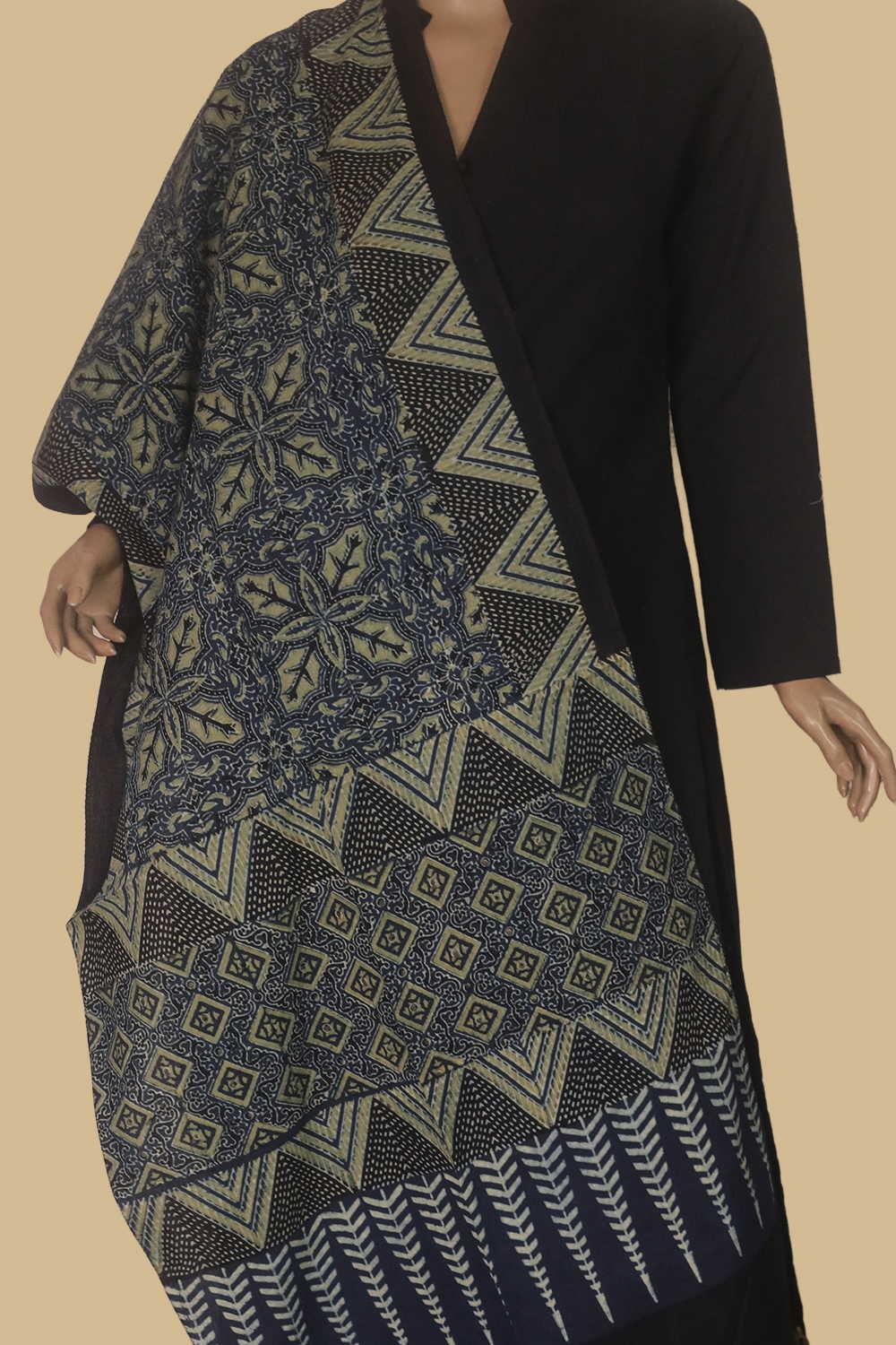 Indigo Heritage Ajrak Cotton Stole - Image 2
