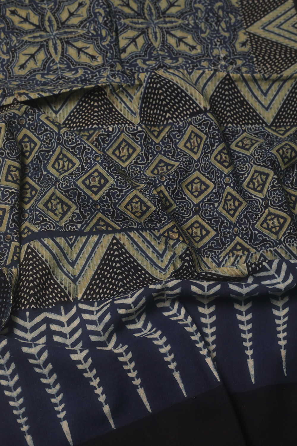 Indigo Heritage Ajrak Cotton Stole - Image 3