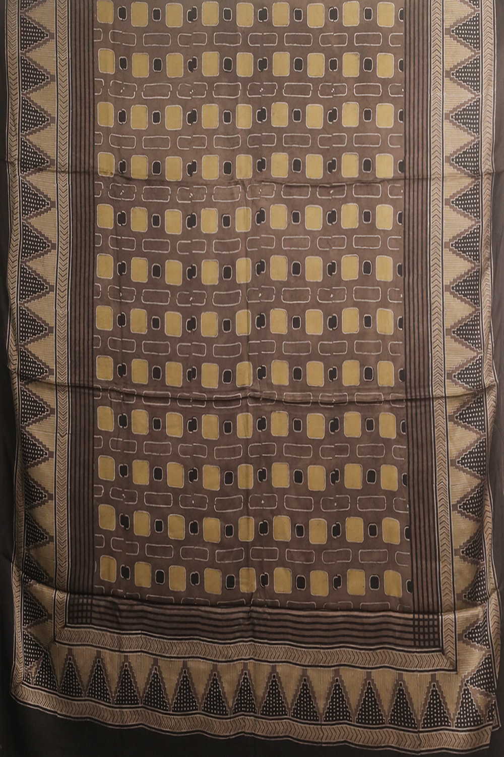 Brown Shaded Ajrak Modal Silk Kurta Fabric - Image 3
