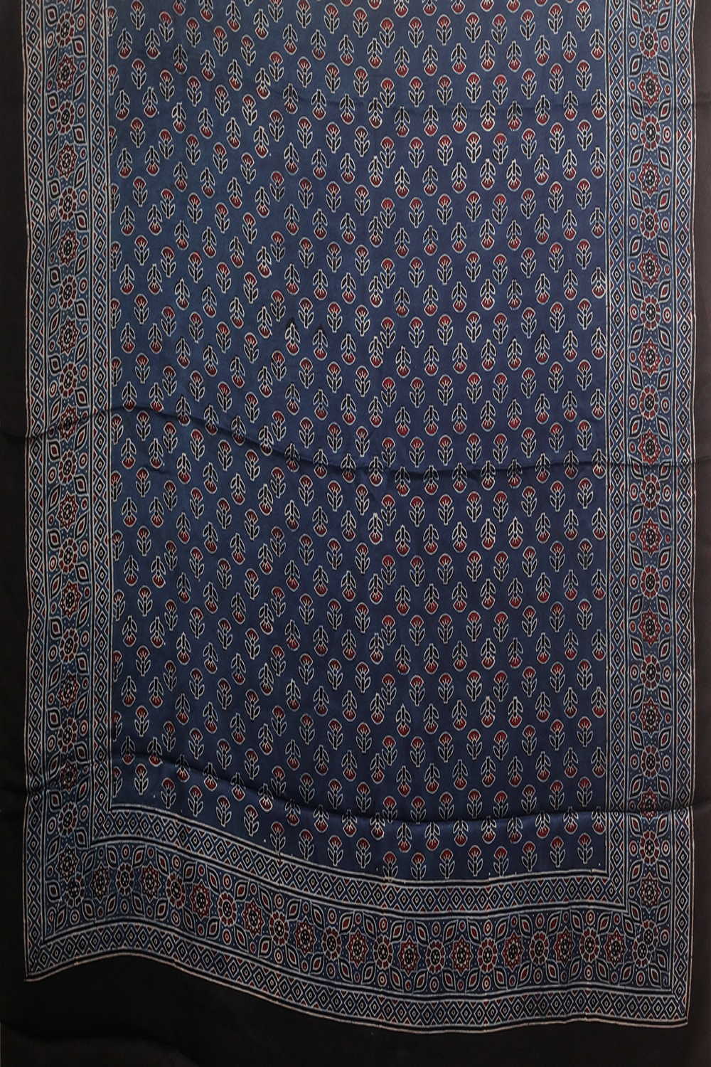 Indigo Ajrak Modal Silk Kurta Fabric - Image 3