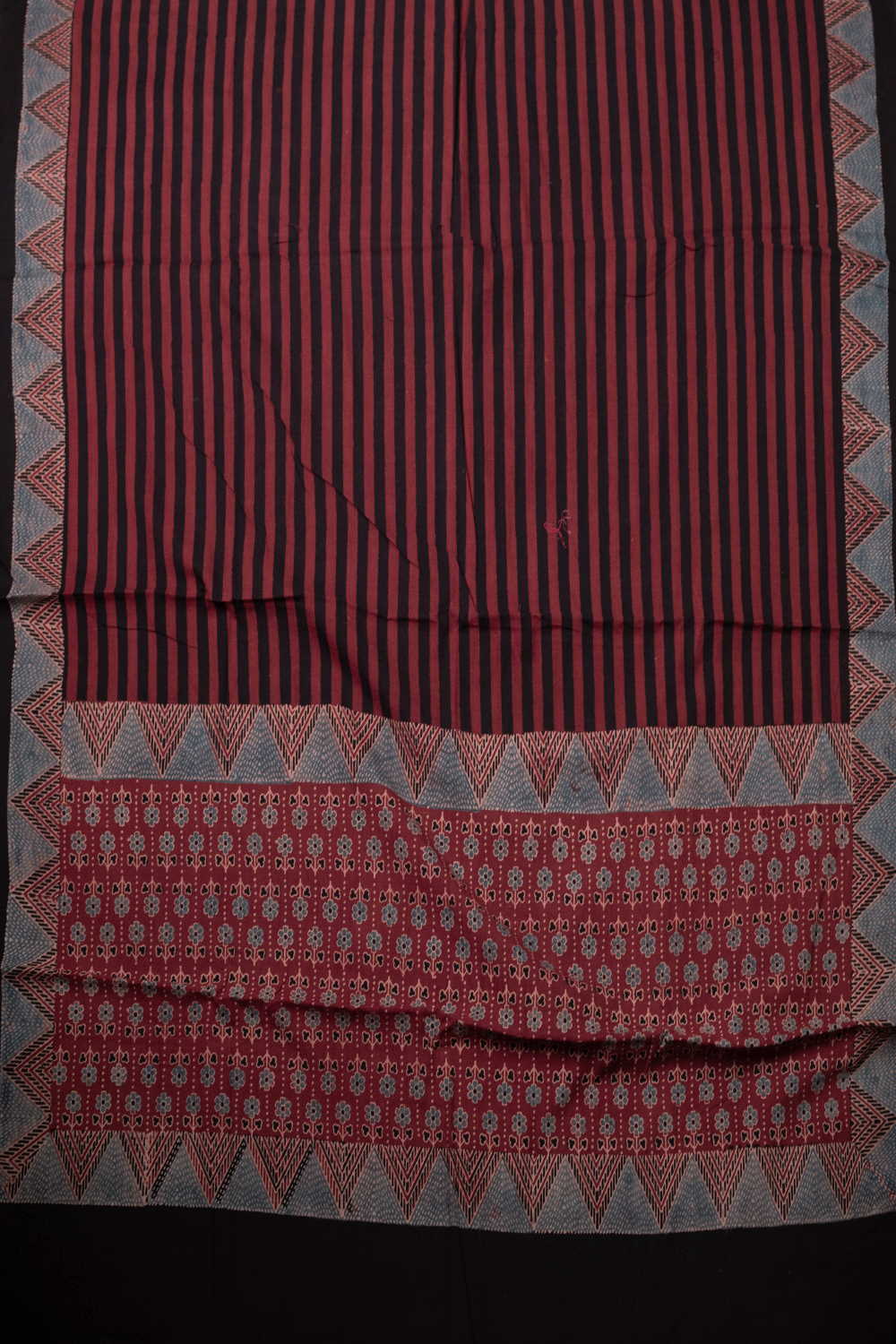 Maroon Ajrak Cotton Top and Dupatta - Image 3
