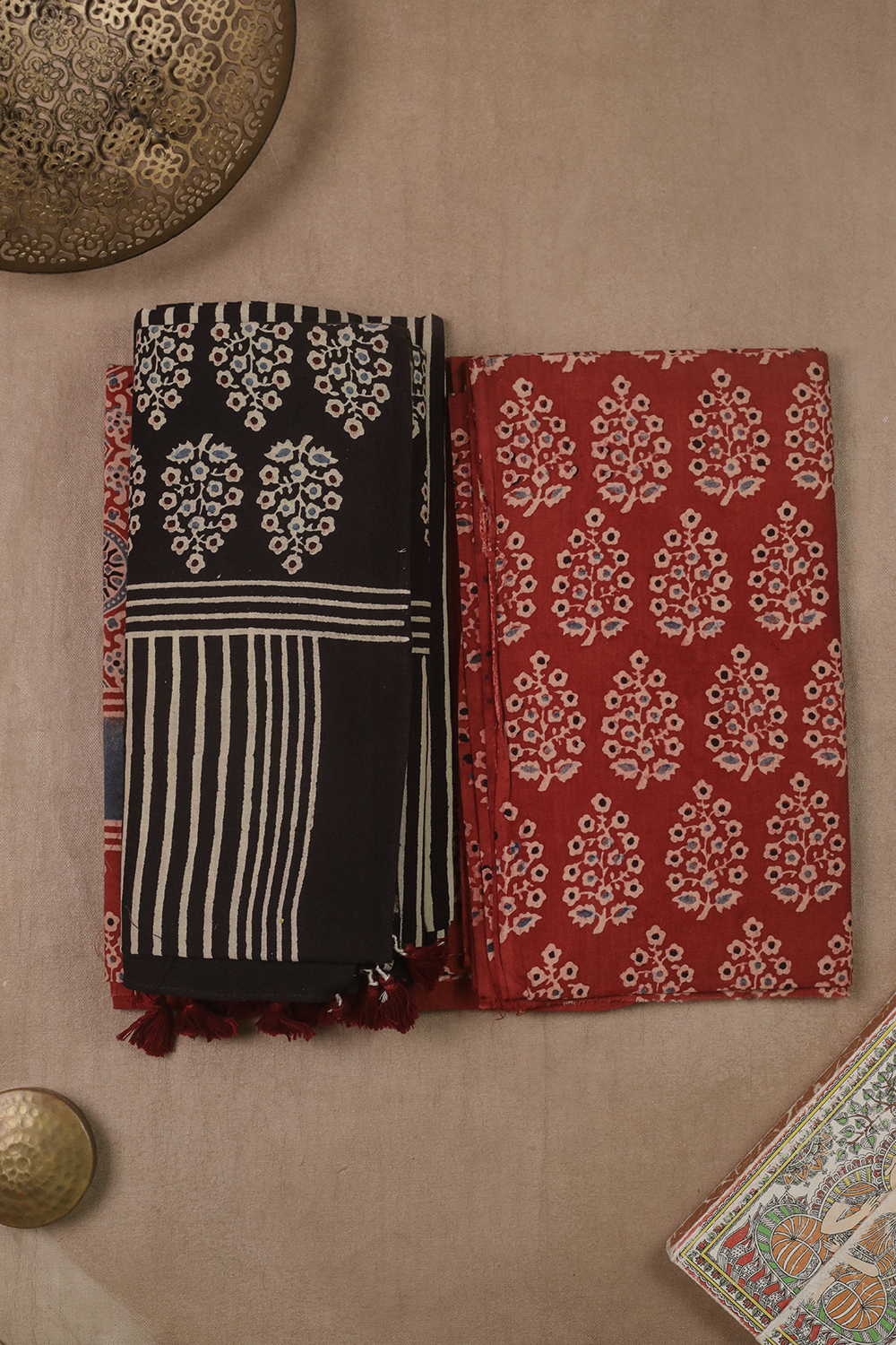 Maroon with Butta Ajrak Cotton Suit