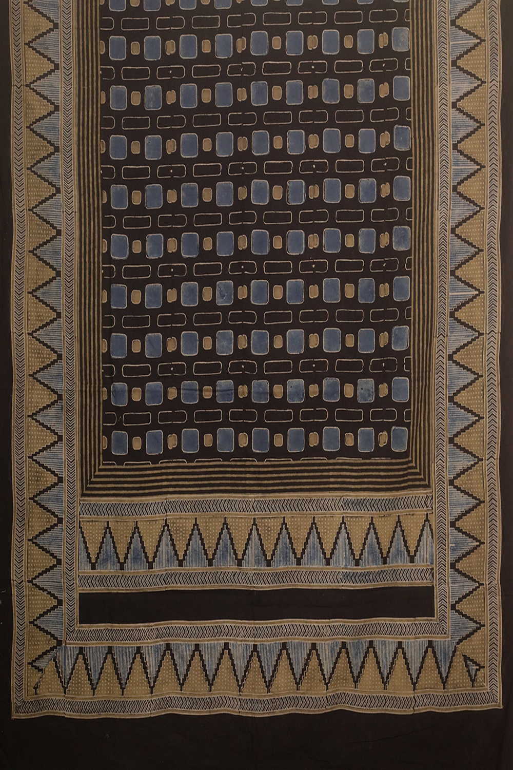 Black Ajrak Kurta Cotton Fabric - Image 3