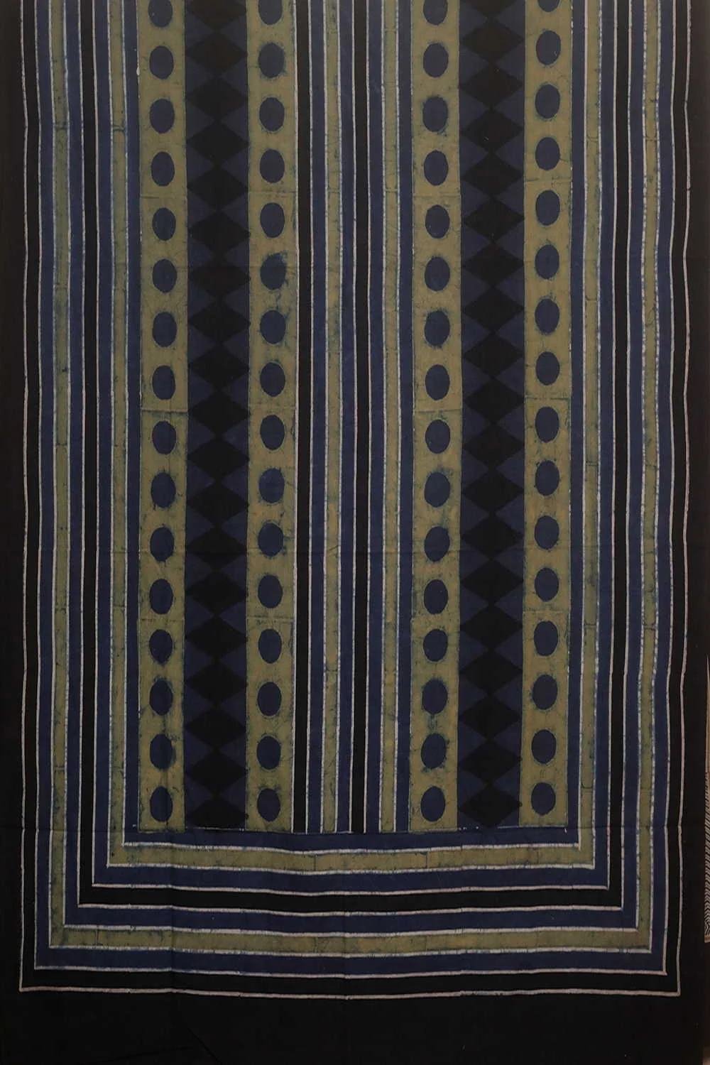 Green with Indigo Ajrak Kurta Cotton Fabric - Image 3