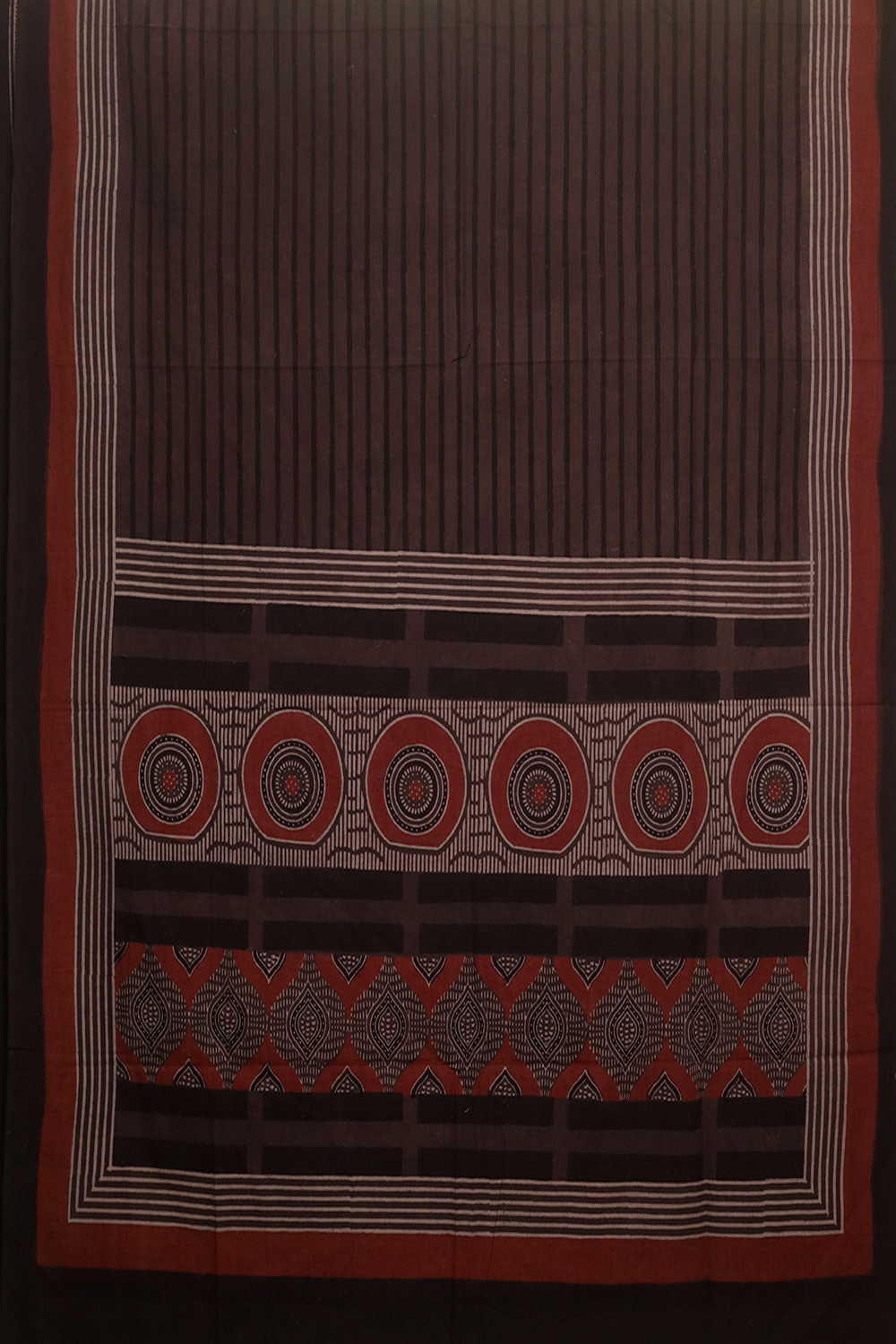 Brown Shaded Ajrak Kurta Cotton Fabric - Image 3