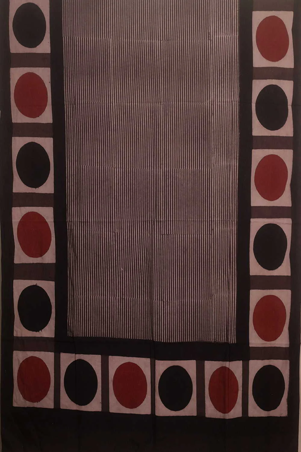 Striped - Grey Ajrak Kurta Cotton Fabric - Image 3