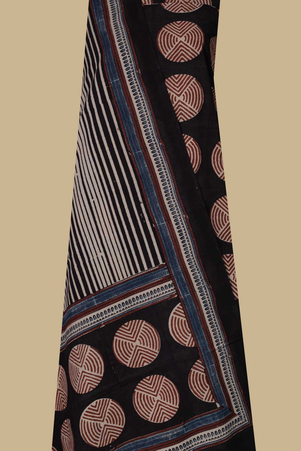Circle Rhythm - Black Ajrak Cotton Full Suit