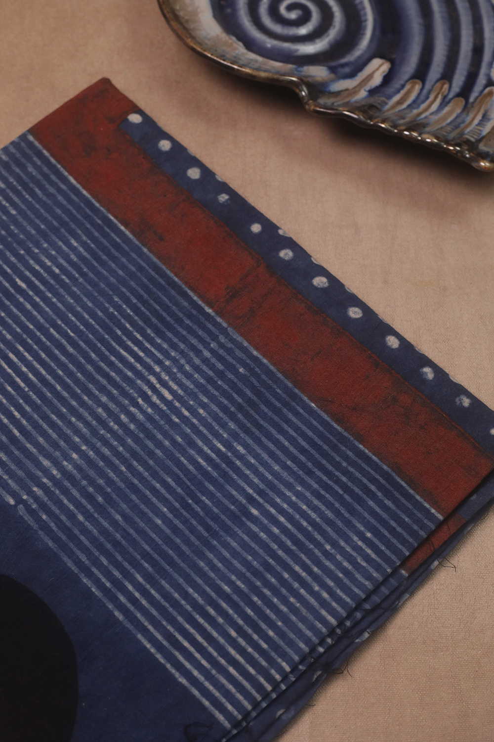 Indigo Pattern - Ajrak Cotton Kurta Fabric