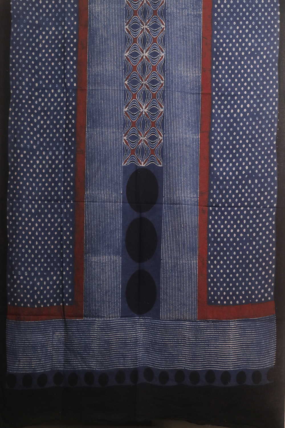 Indigo Pattern - Ajrak Cotton Kurta Fabric - Image 3