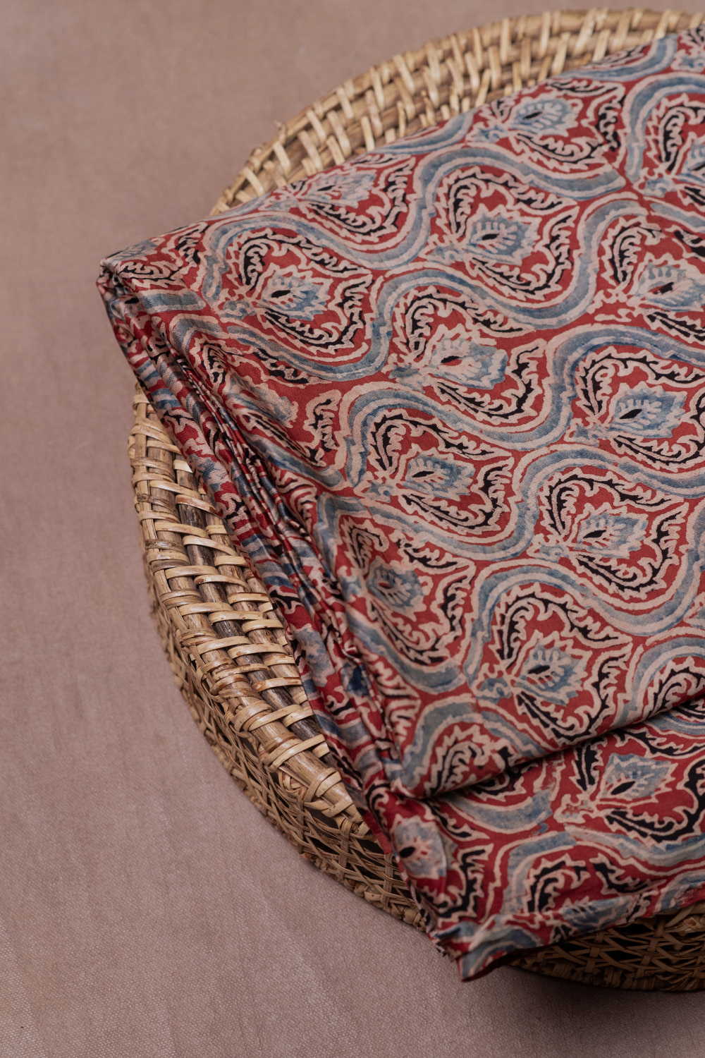 Maroon Shaded Ajrak Modal Silk Fabric