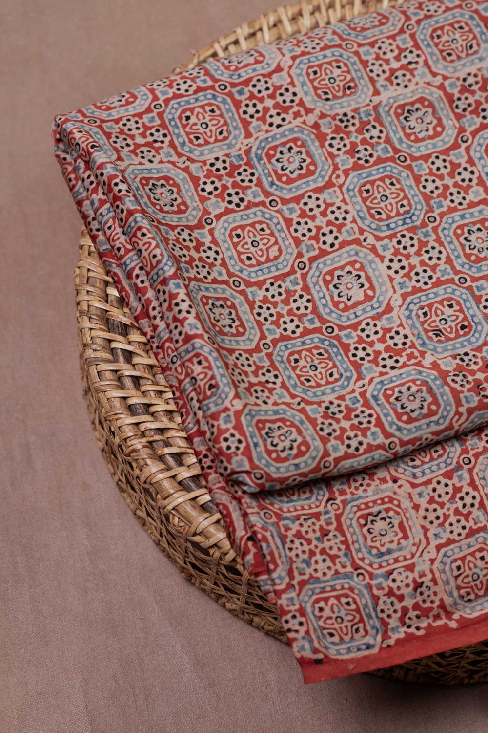 Intricate Design Ajrak Modal Silk Fabric
