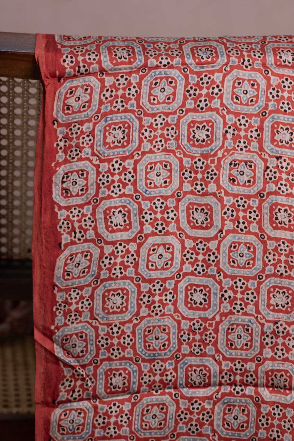 Intricate Design Ajrak Modal Silk Fabric - Image 2