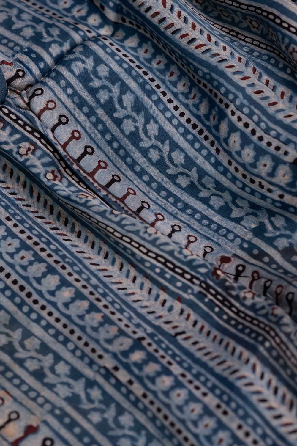 Indigo Ajrak Modal Silk Fabric