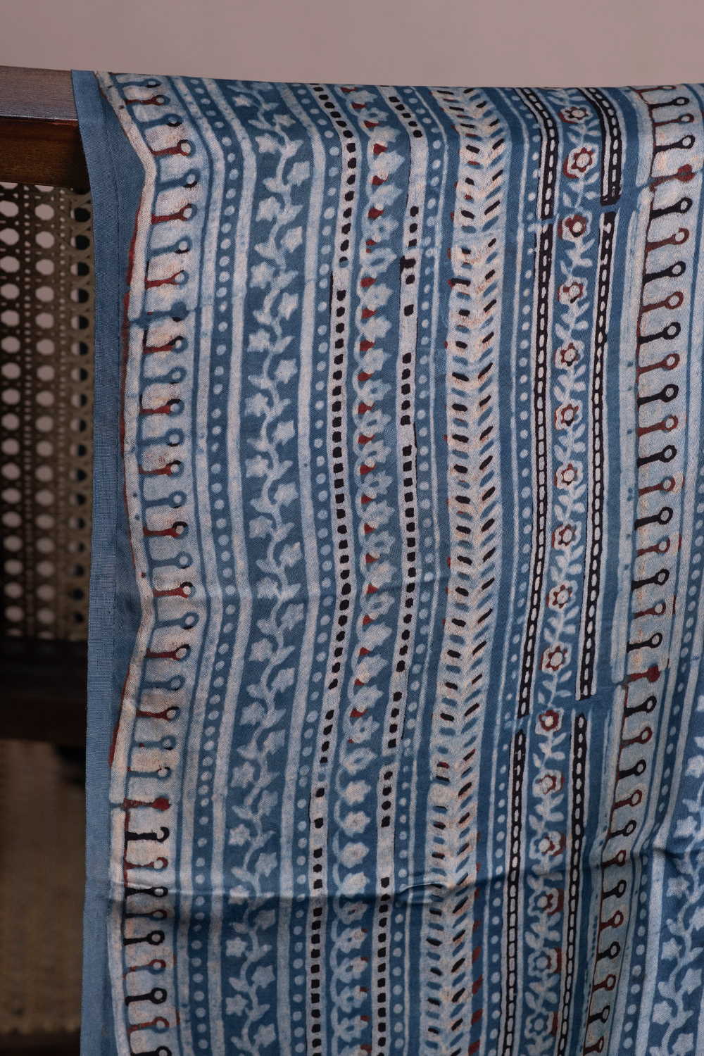 Indigo Ajrak Modal Silk Fabric - Image 2
