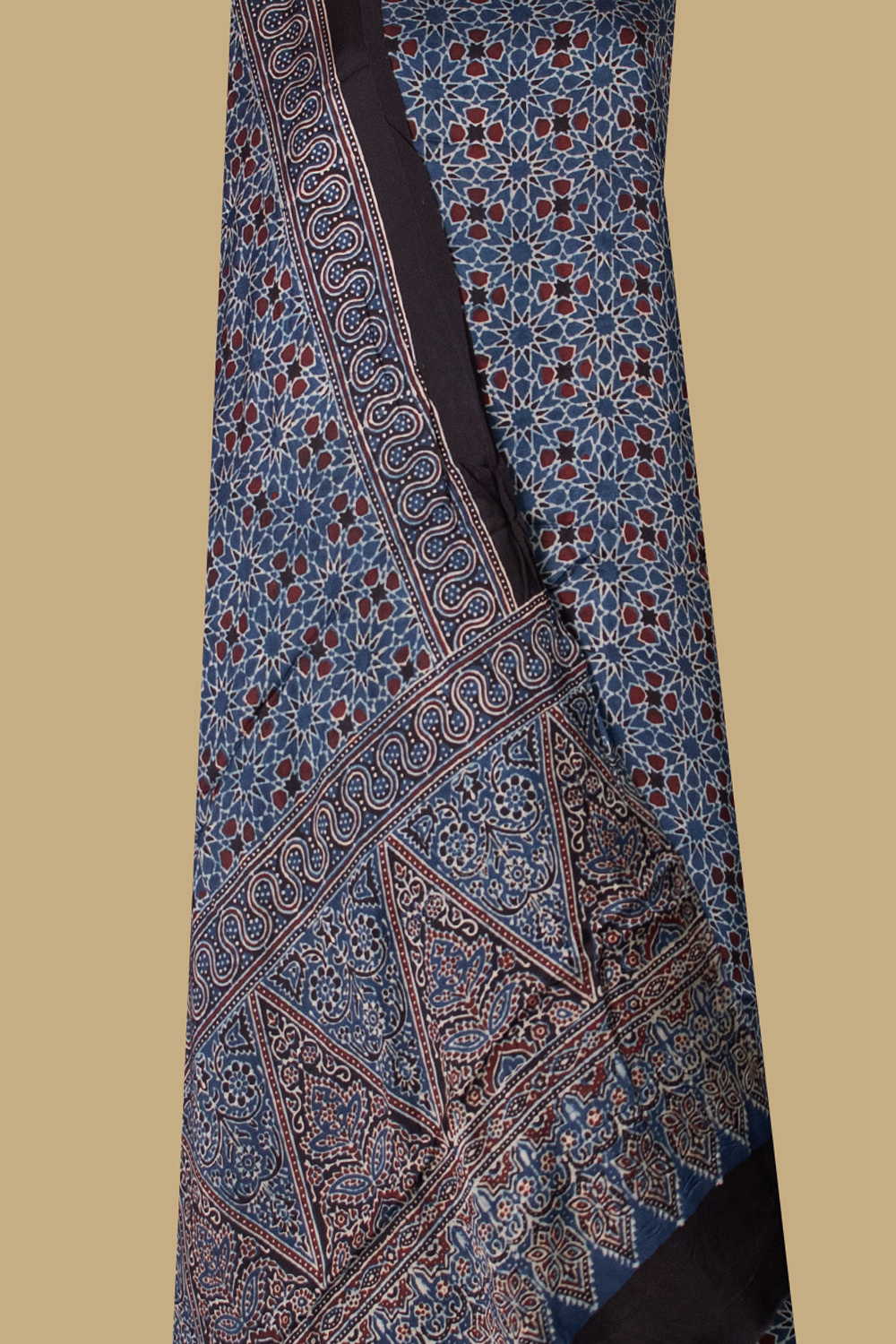 Indigo Ajrak Modal Silk Top & Dupatta - Image 2