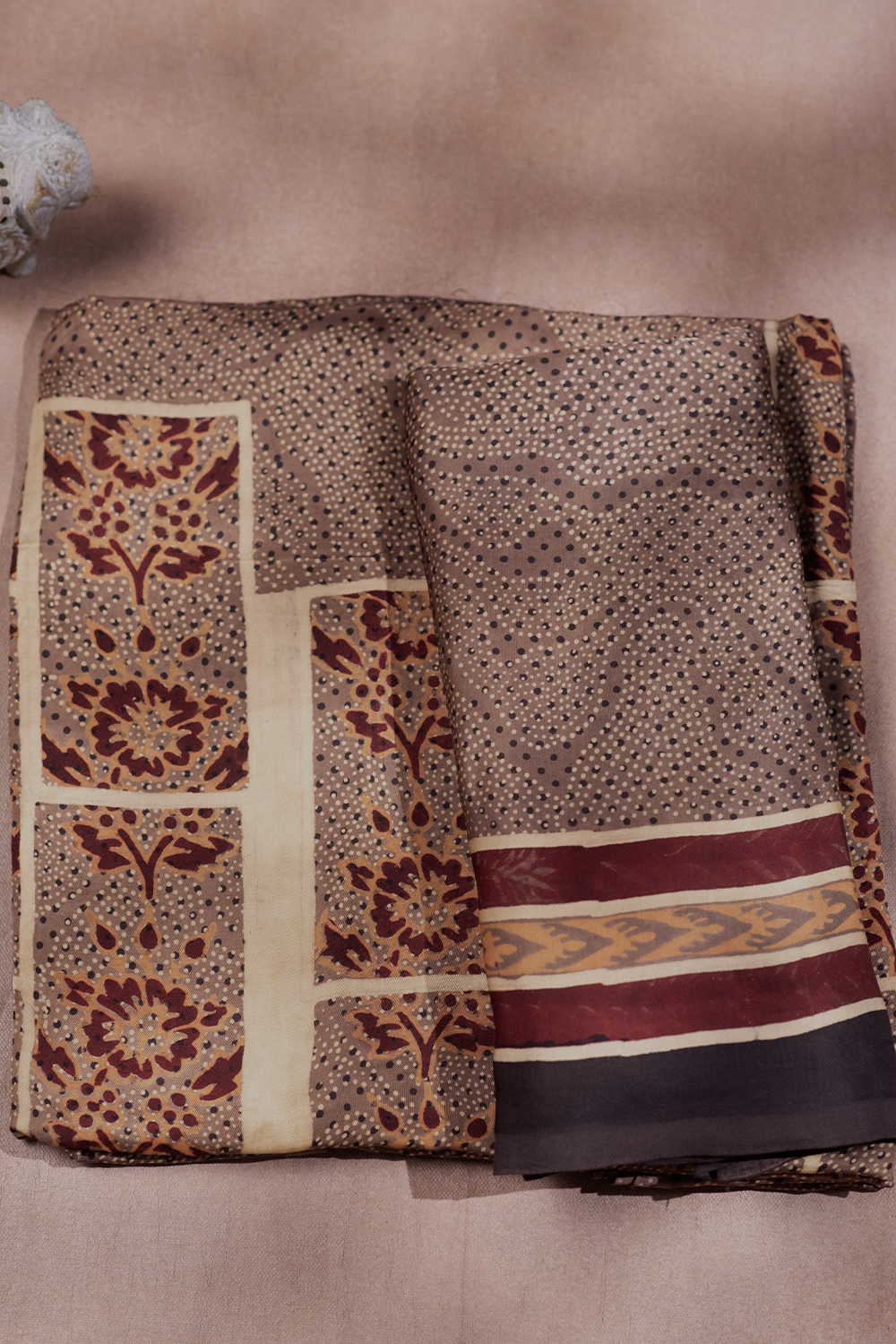 Shade of Brown Modal Silk Top & Dupatta - Image 2