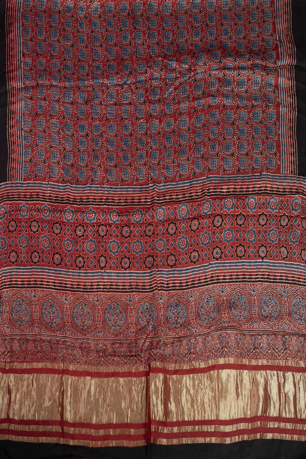 Maroon - Ajrak Modal Silk Top & Dupatta - Image 3