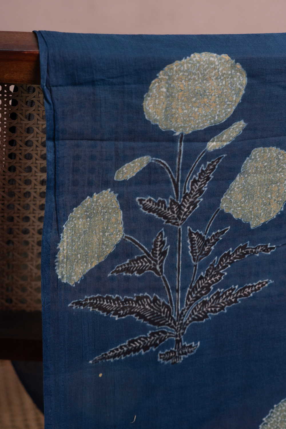 Bloom - Indigo Ajrak Mul Cotton Fabric
