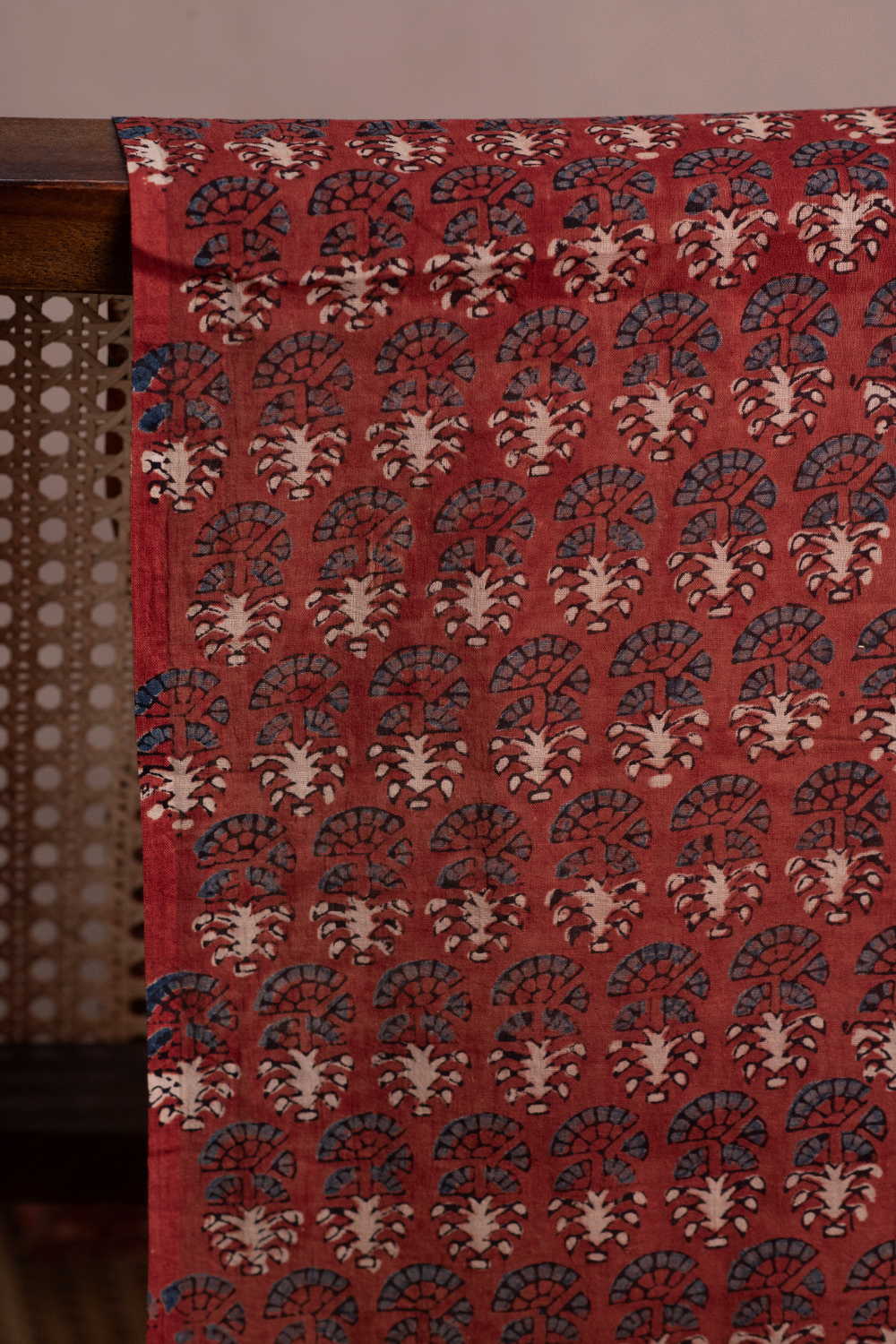 Maroon with Buttas Ajrak Mul Cotton Fabric - Image 3