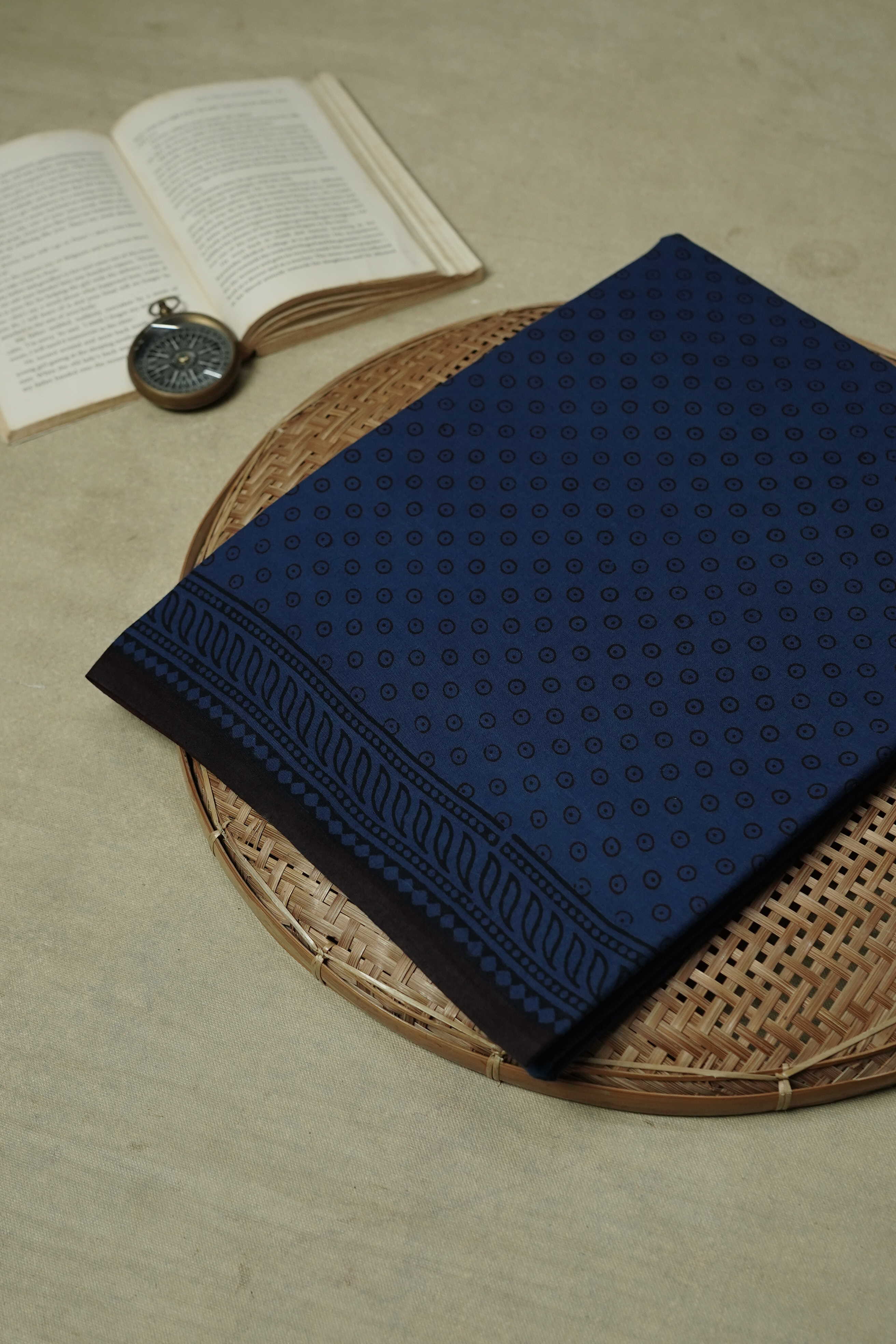 Poppy Blue Bagh Cotton saree