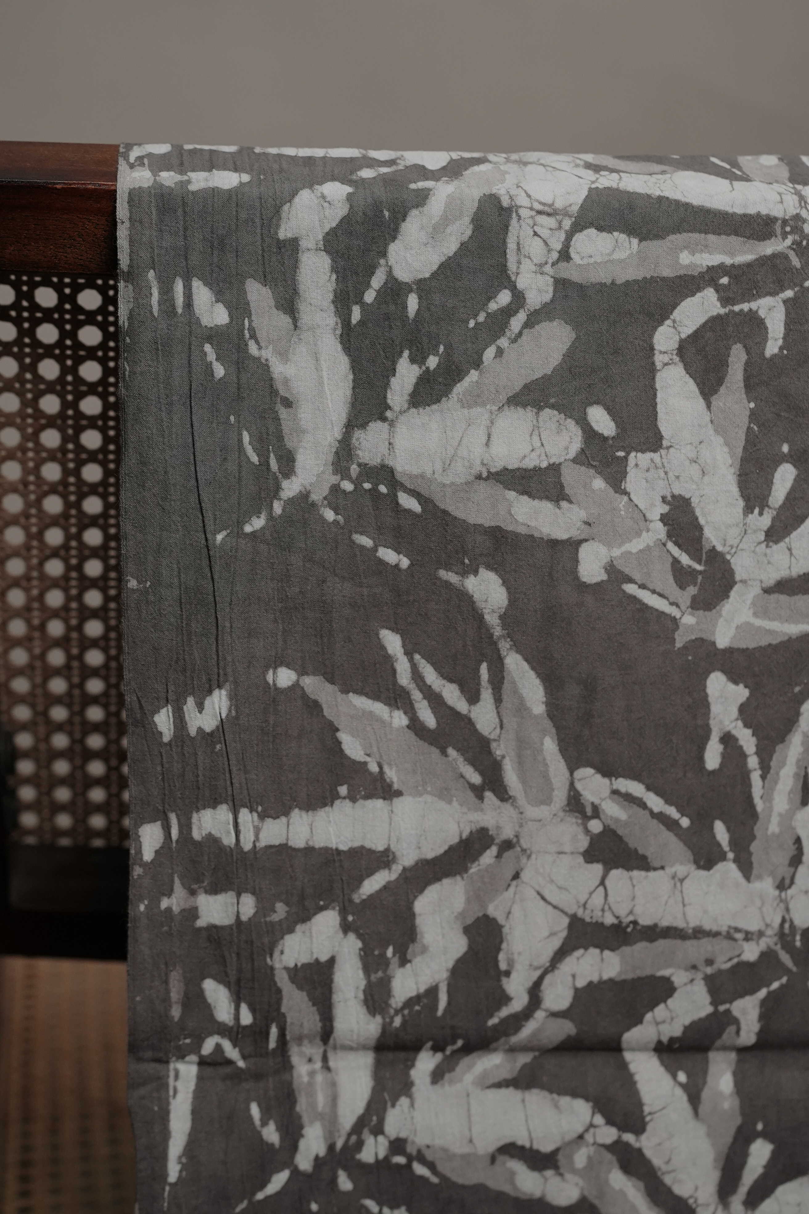 Elephant Grey Dabu Cotton Fabric - Image 3