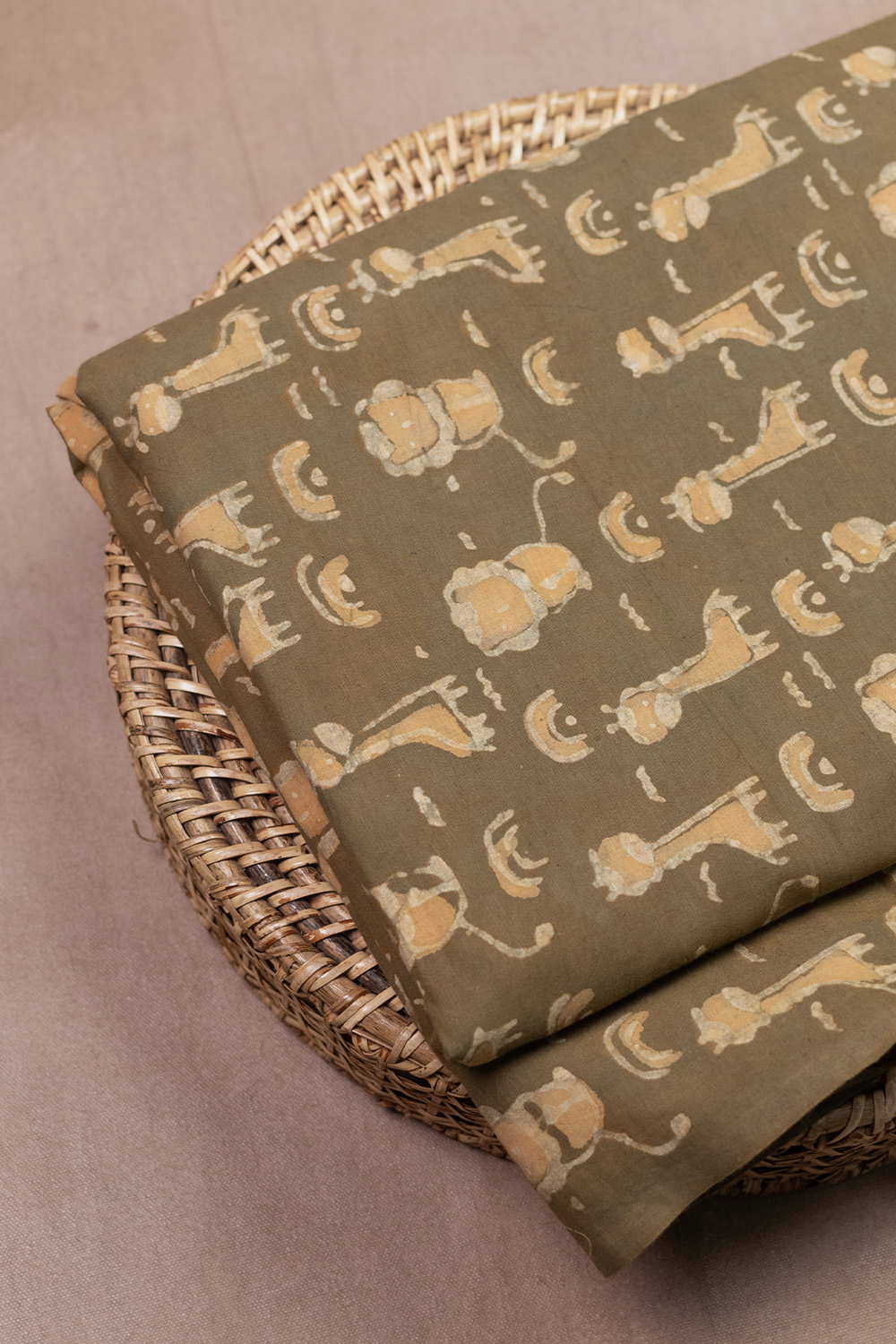Jungle Friends Dabu Cotton Fabric - Image 3