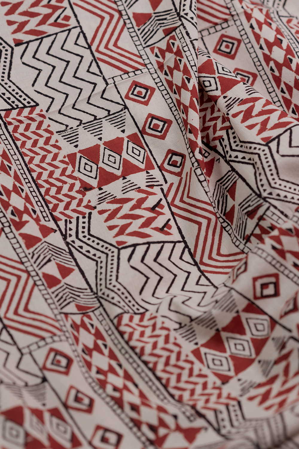 Terra Tribe Pattern Bagru Cotton Fabric - Image 2