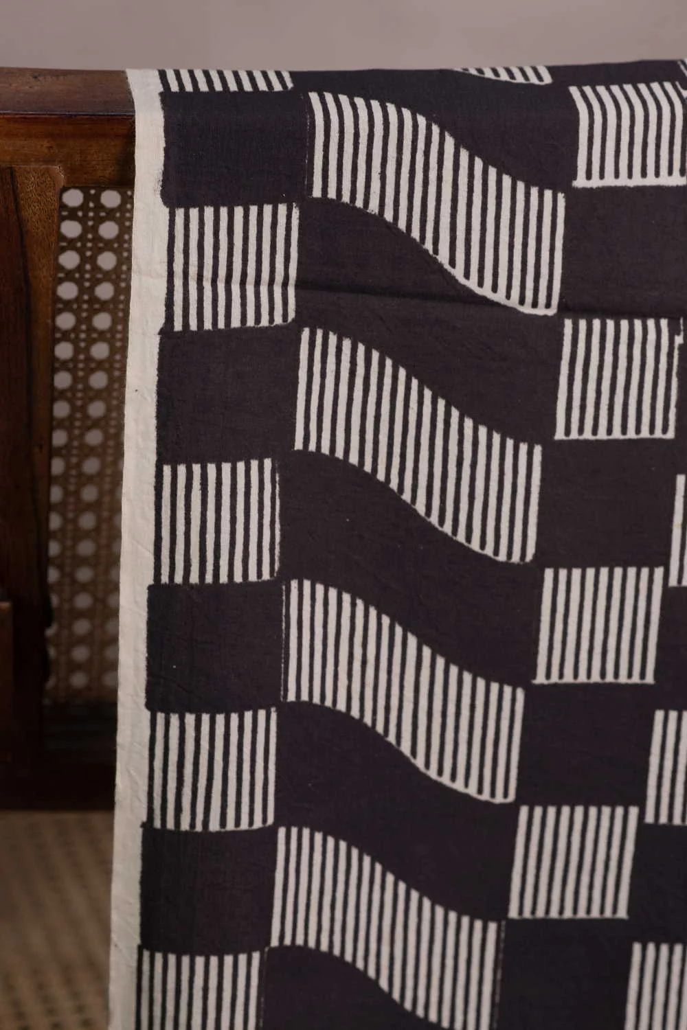 Midnight Maze Bagru Cotton Fabric