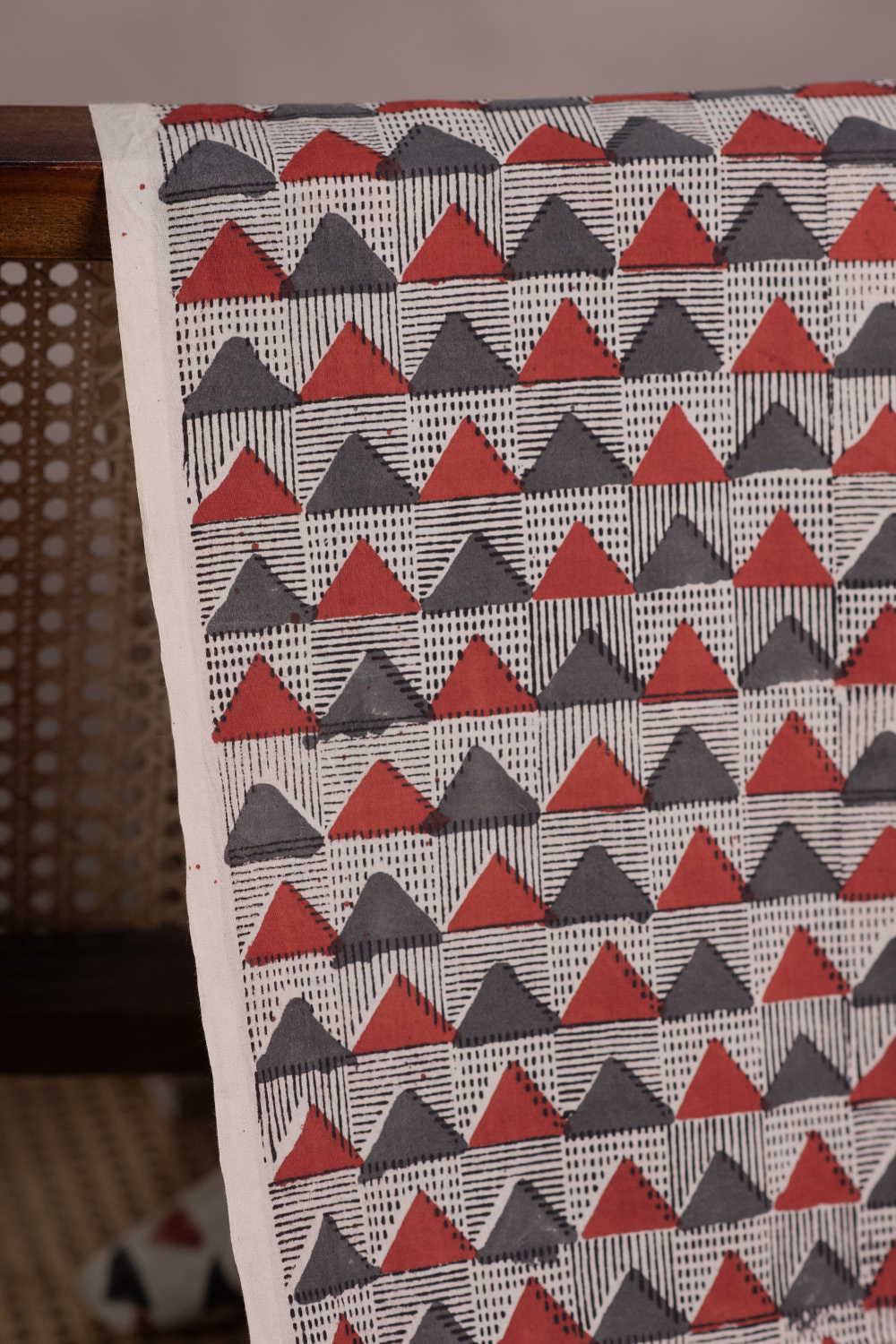 Triangle Tales Bagru Cotton Fabric - Image 2
