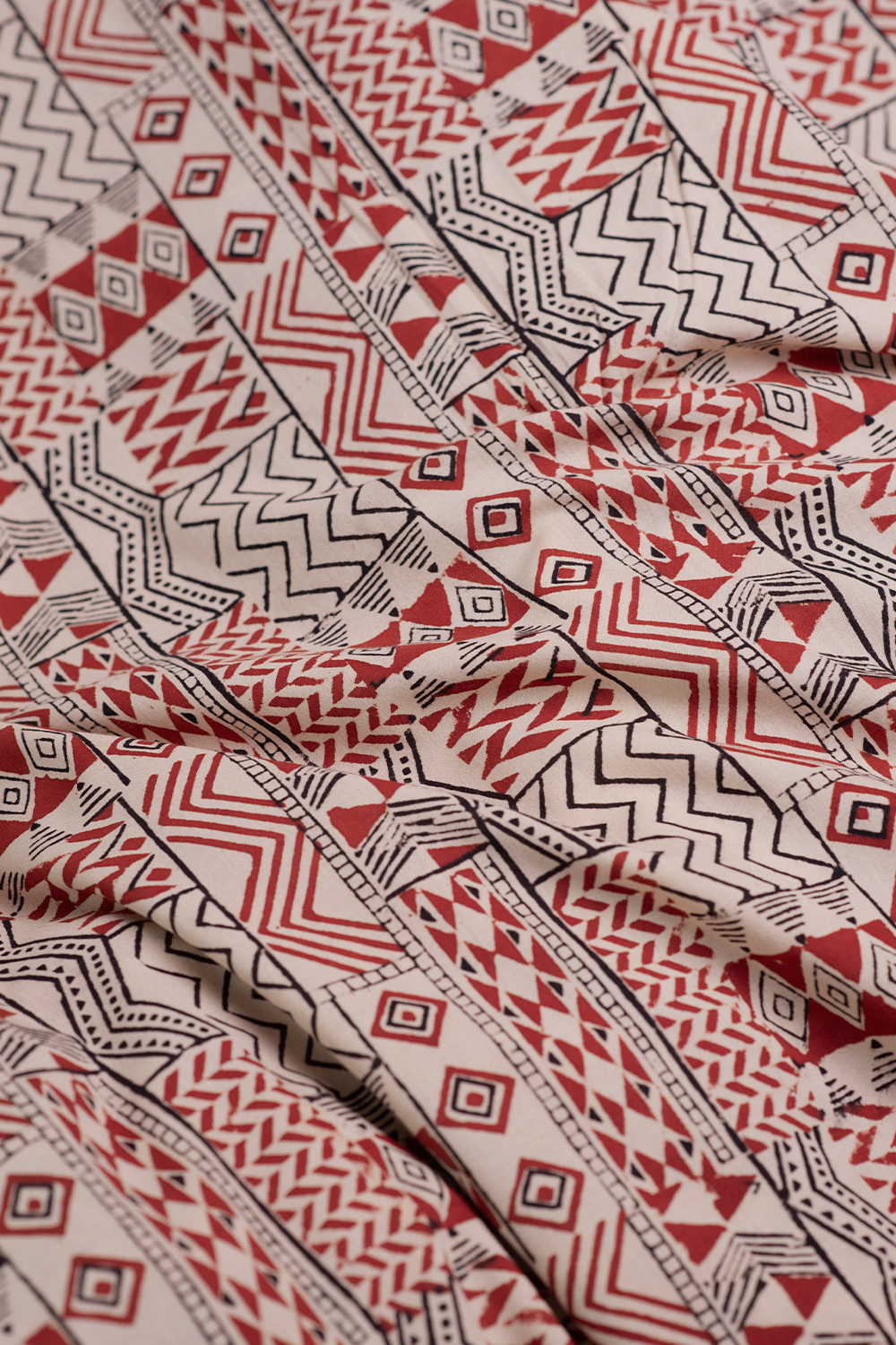 Geomteric Pattern Bagru Cotton Fabric - Image 3