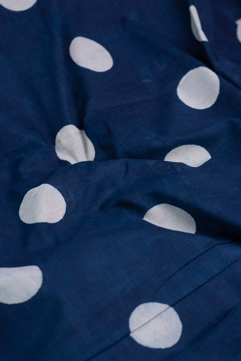 Indigo with Polka Bagru Cotton Fabric - Image 2