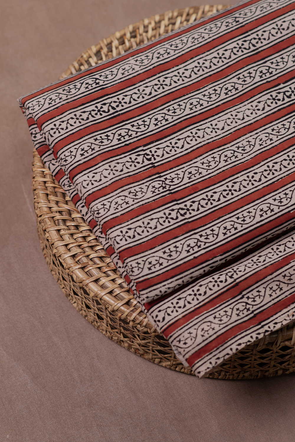 Flowing Floral Bagru Cotton Fabric