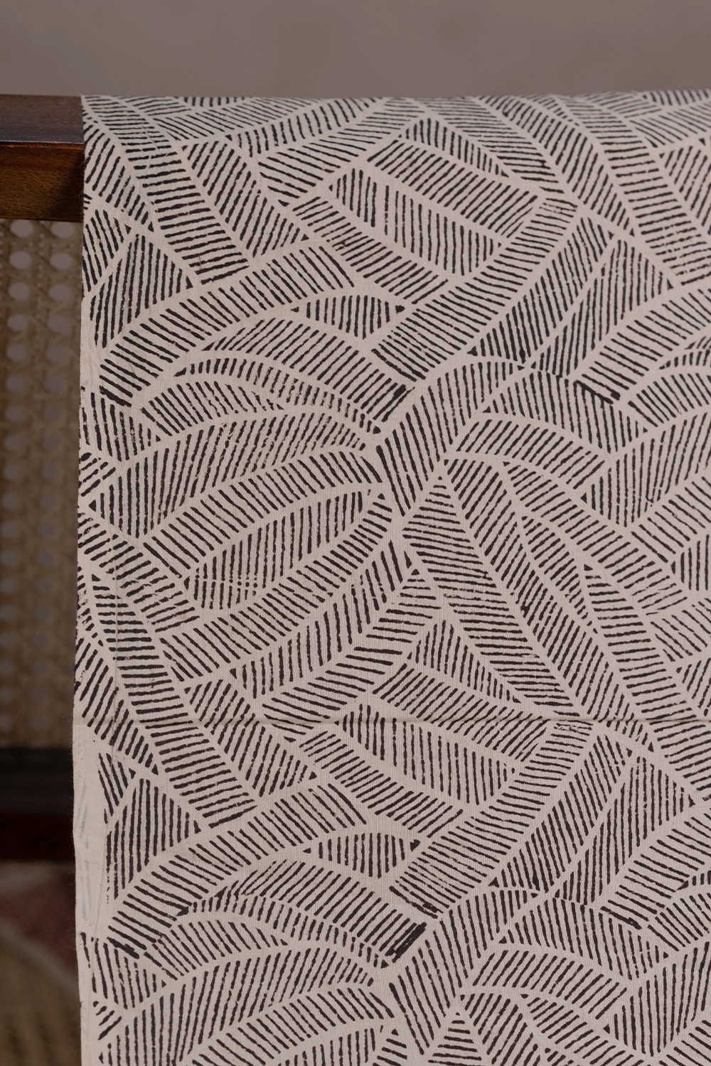 Linear Leaf Bagru Cotton Fabric - Image 2