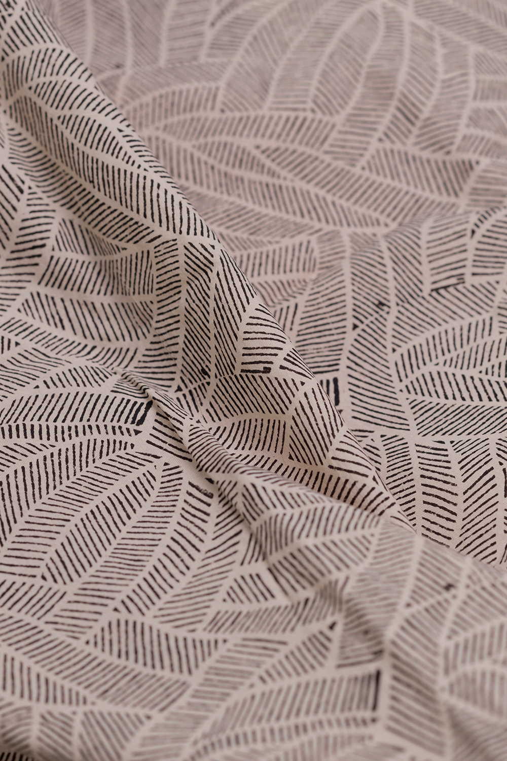 Linear Leaf Bagru Cotton Fabric - Image 3