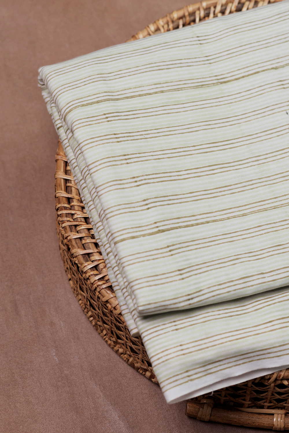 Striped Sanganeri Cotton fabric