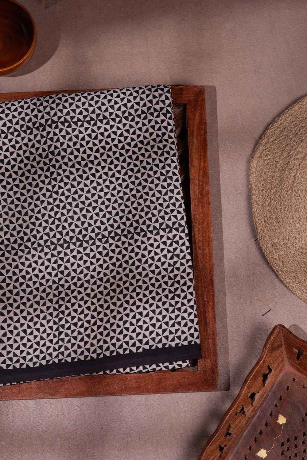 Tiny Motifs - Bagru Mul Cotton saree