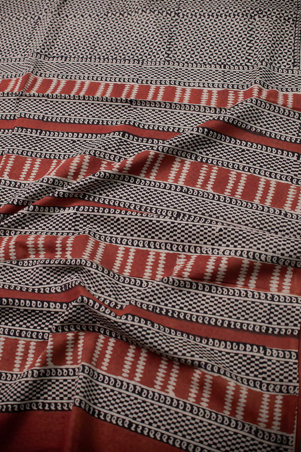 Geometric Pattern Bagru Mul Cotton saree - Image 3