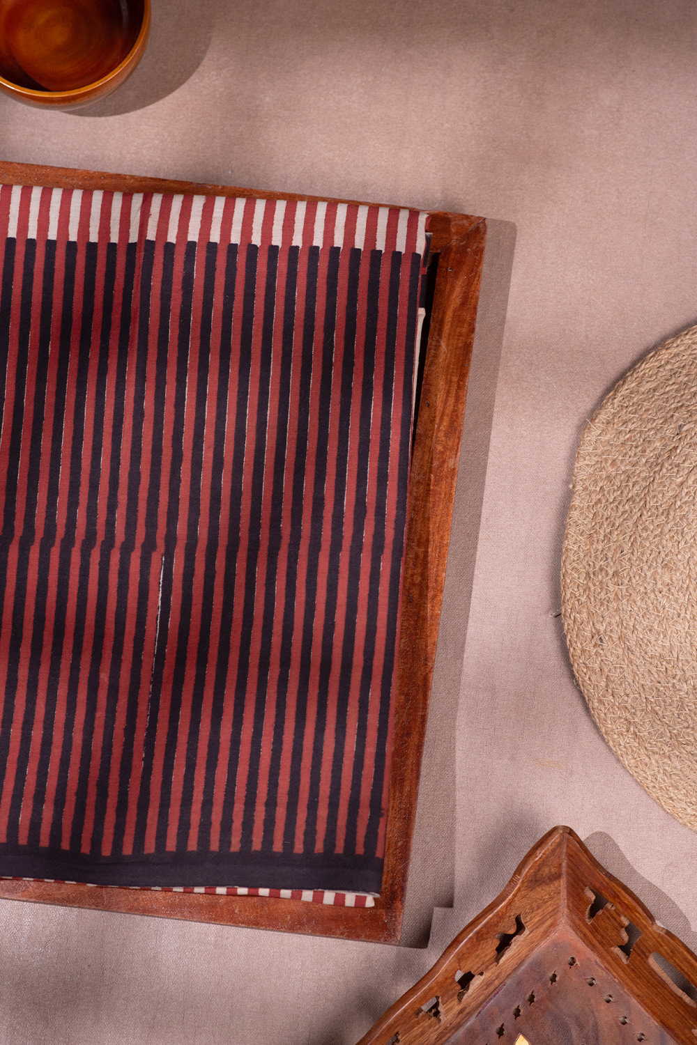 Mutli Lines - Bagru Mul Cotton saree