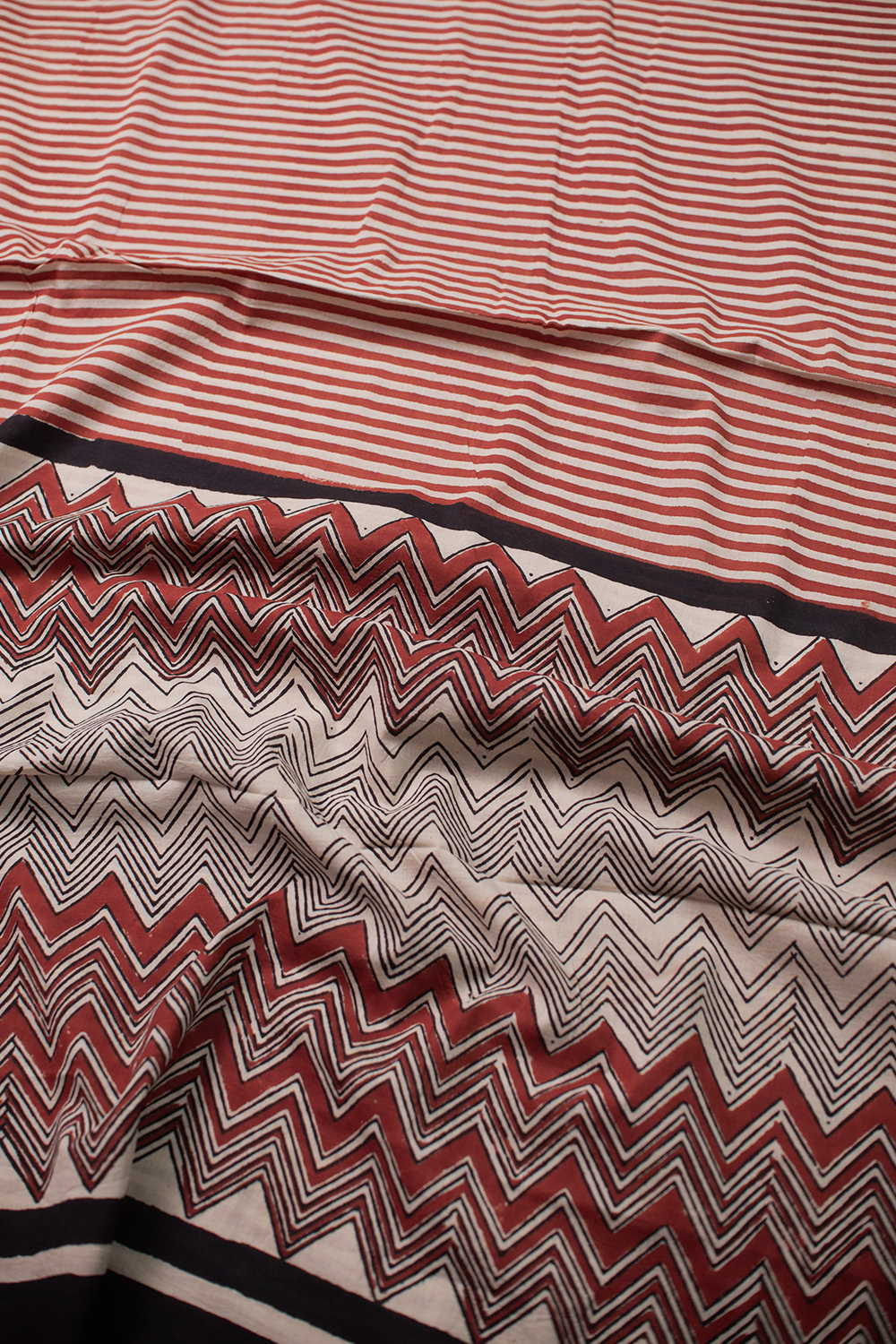 Mutli Lines - Bagru Mul Cotton saree - Image 3