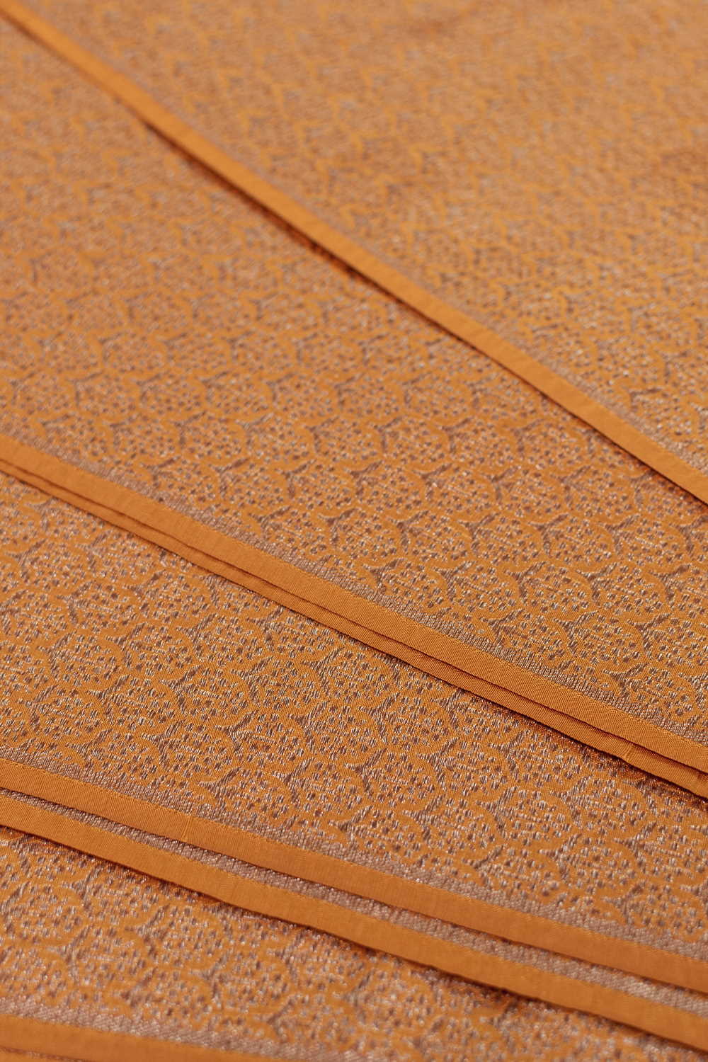Golden Yellow Banarasi Silk Fabric - Image 4