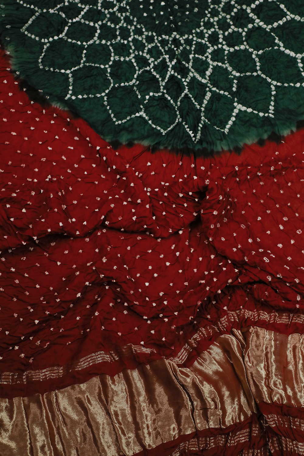 Dark Maroon Bandhani Modal Silk Dupatta - Image 3