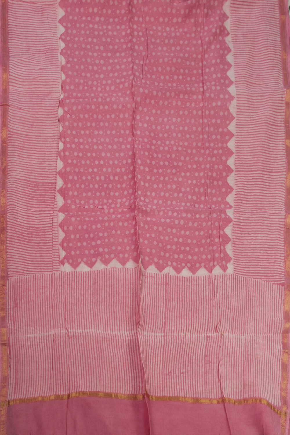 Pink Block Printed Chanderi Dupatta - Image 3