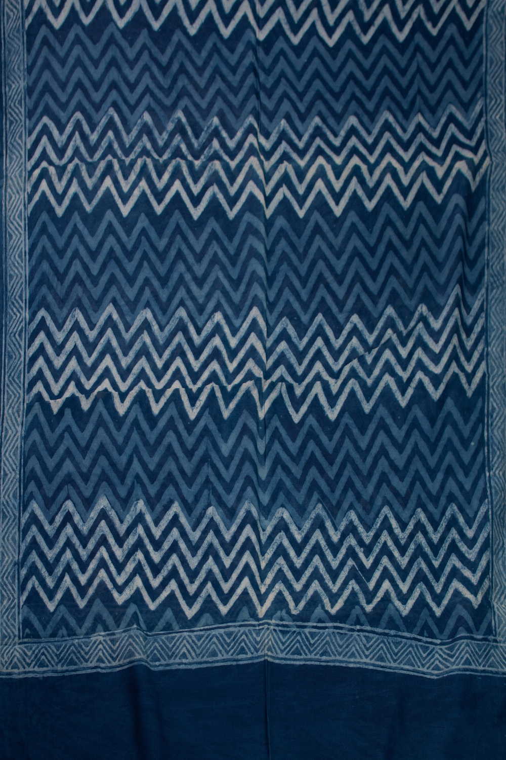 Indigo Block Printed Chanderi Dupatta - Image 3