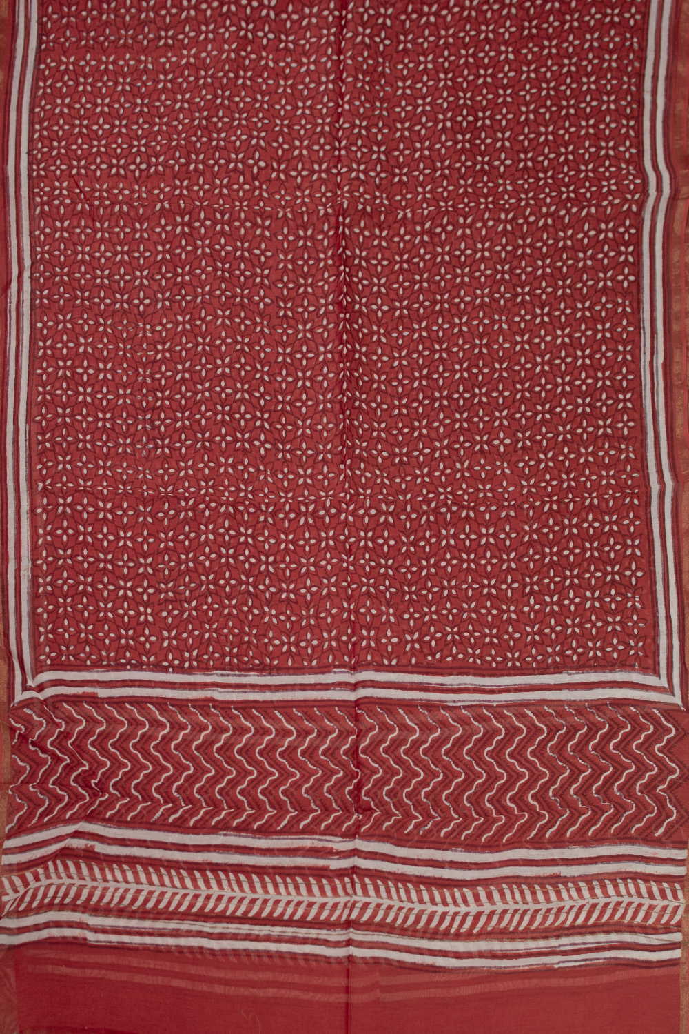 Floral Pattern Block Printed Chanderi Dupatta - Image 3