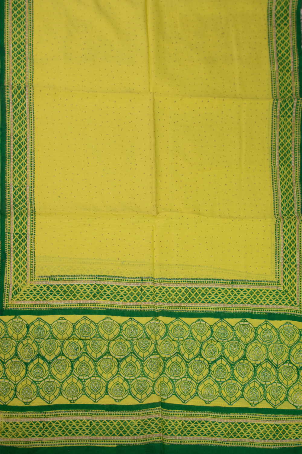 Yellow Block Printed Chanderi Dupatta - Image 3